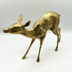 Brass Fawn Statue
